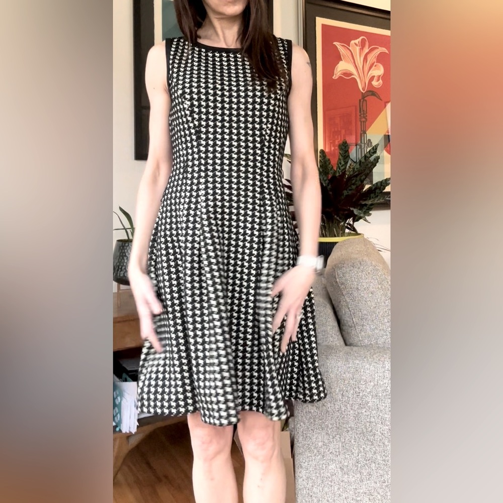 Max Studio Houndstooth Sleeveless Dress Size Small